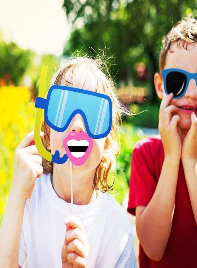 Zyozique PhotoBooth Props - Pool & Beach Party Favors for Baby Shower, Birthday, Hawaii Props Set of 28 - Image 5